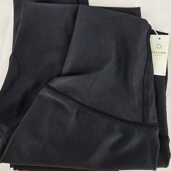 OFFLINE BY AERIE WOMEN'S BLACK HI-RISE 7/8 LEGGINGS STRETCH COMFORT - SIZE SMALL - Picture 5 of 11